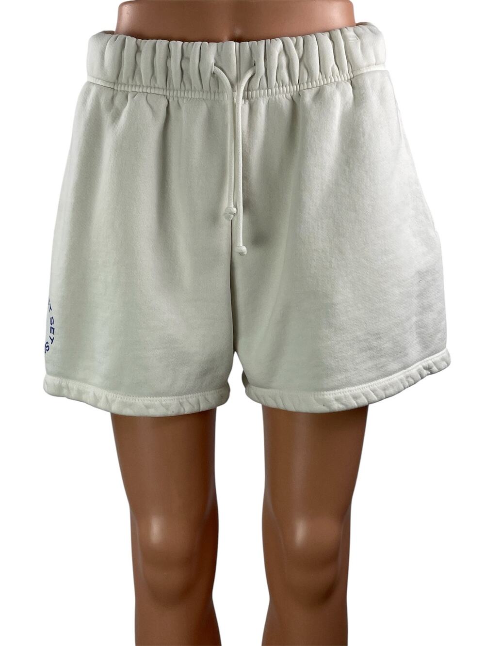 Set Active Women's White High Rise Drawstring Lounge Mini Workout Shorts Size S
